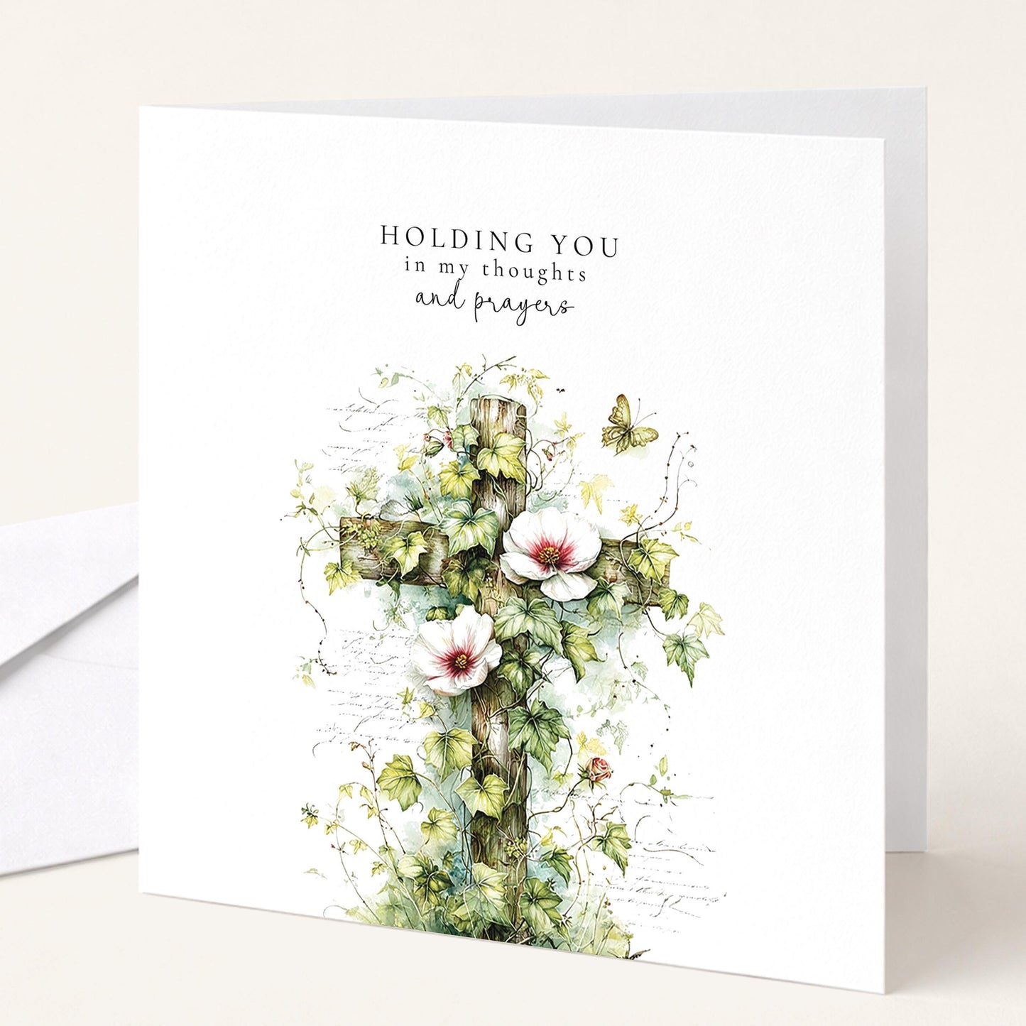 Thinking of You Card – Faith Based Sympathy Greeting With Soft Matte Finish