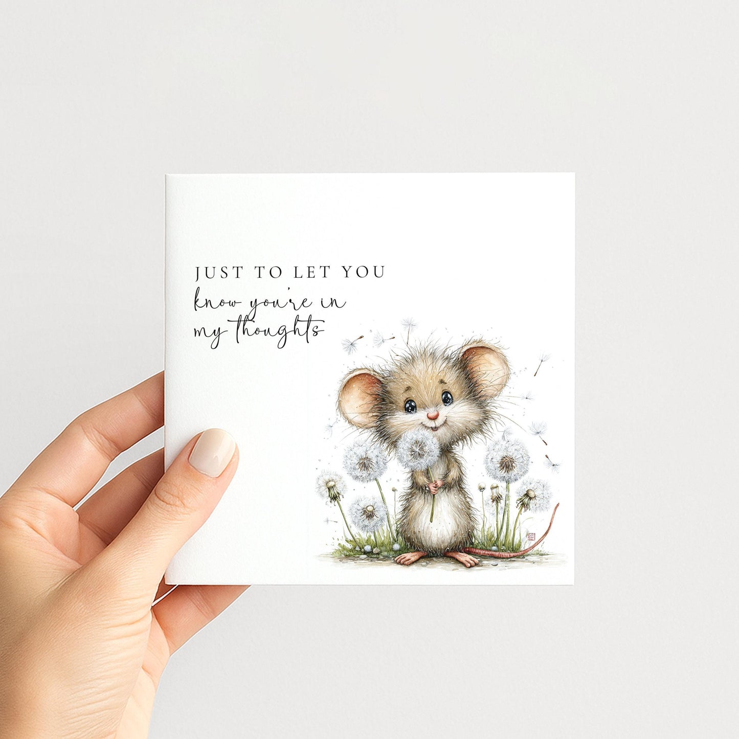 Thinking of You Card – Mouse Design Comfort Support Card With Kindness Message