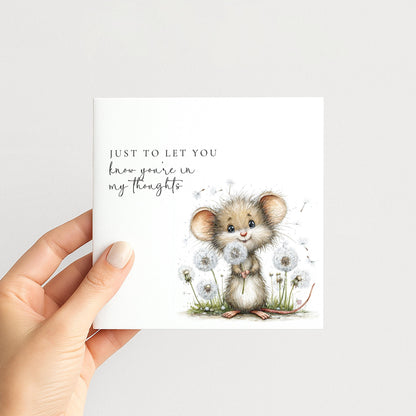 Thinking of You Card – Mouse Design Comfort Support Card With Kindness Message