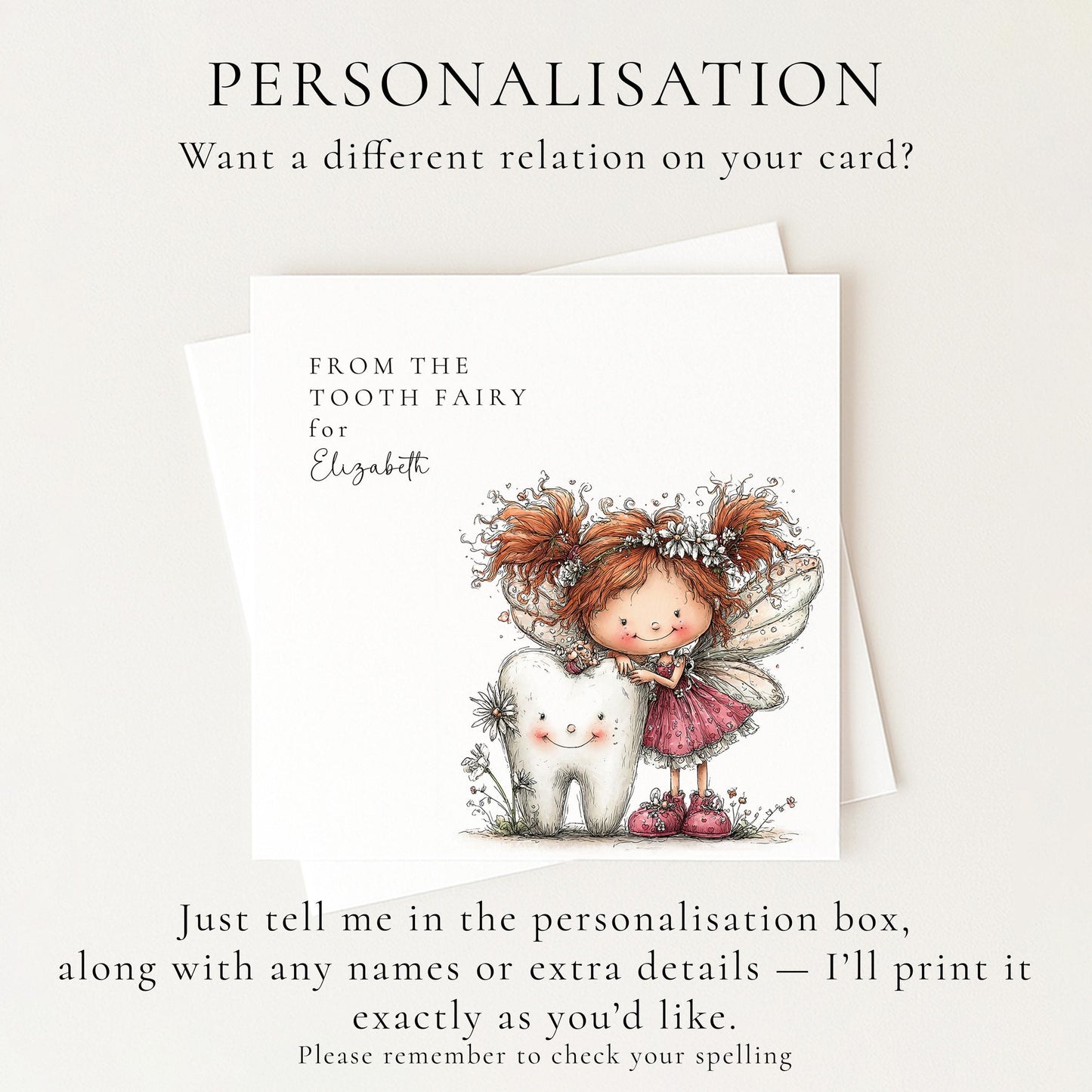 Tooth Fairy Card for Child