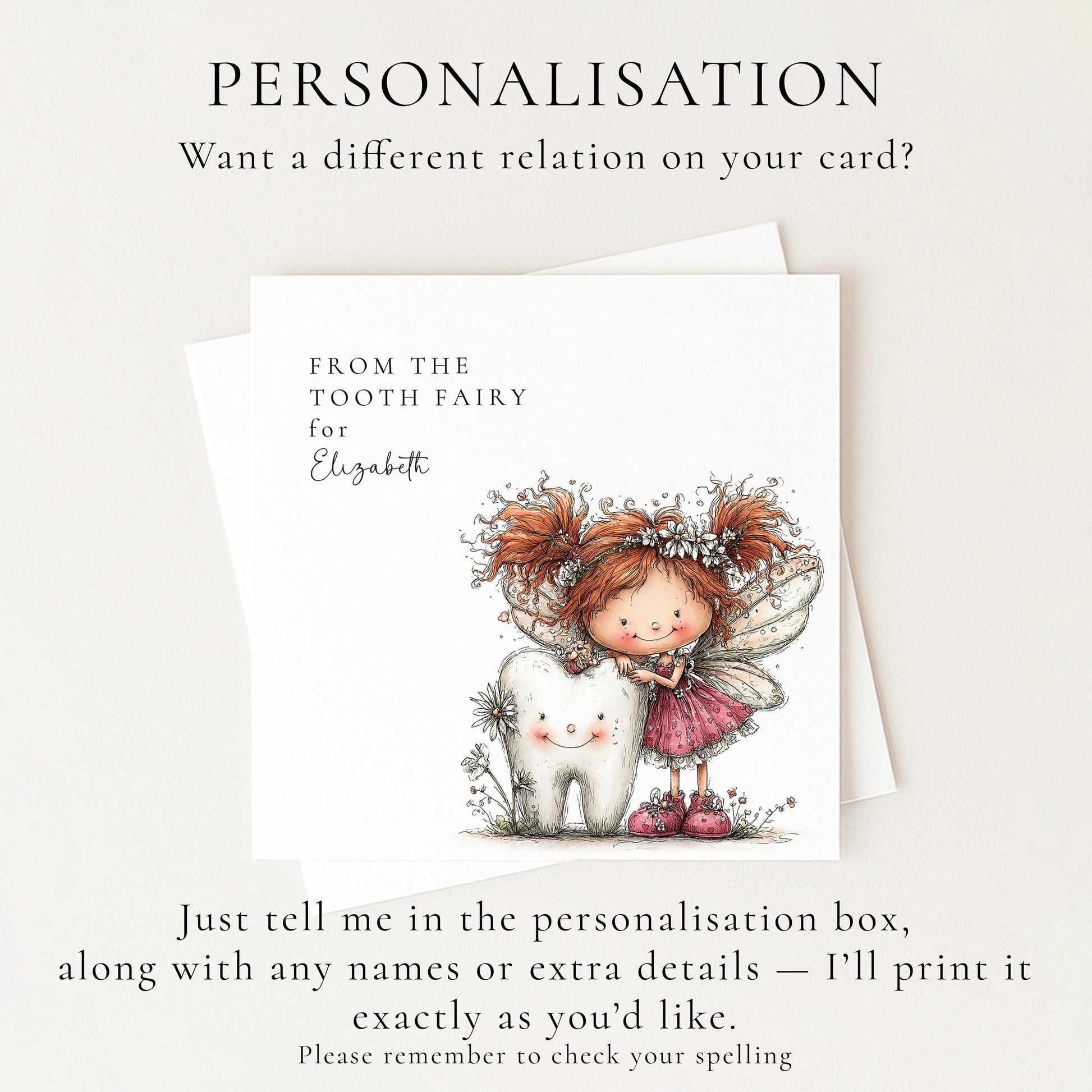 Tooth Fairy Card for Child