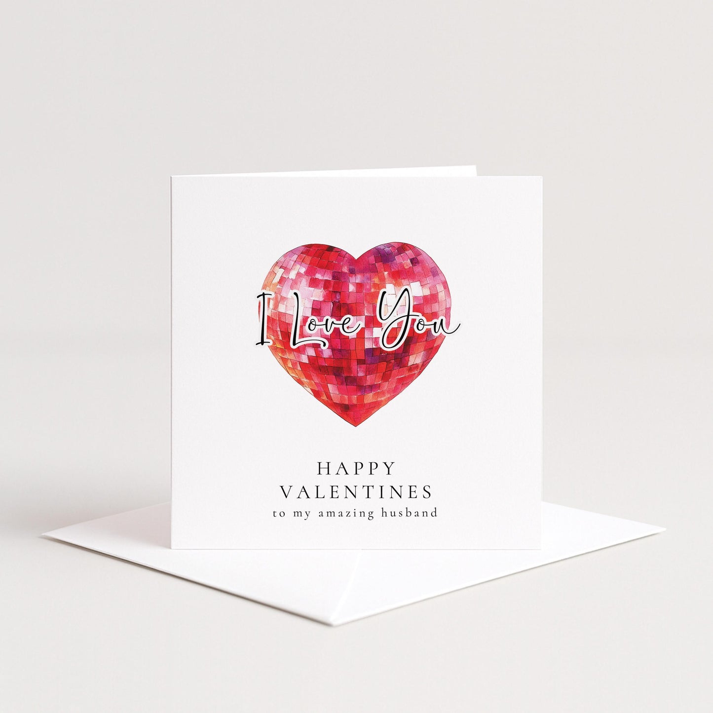 Valentines Card Husband – Personalised Romantic Heart Design Matte Finish