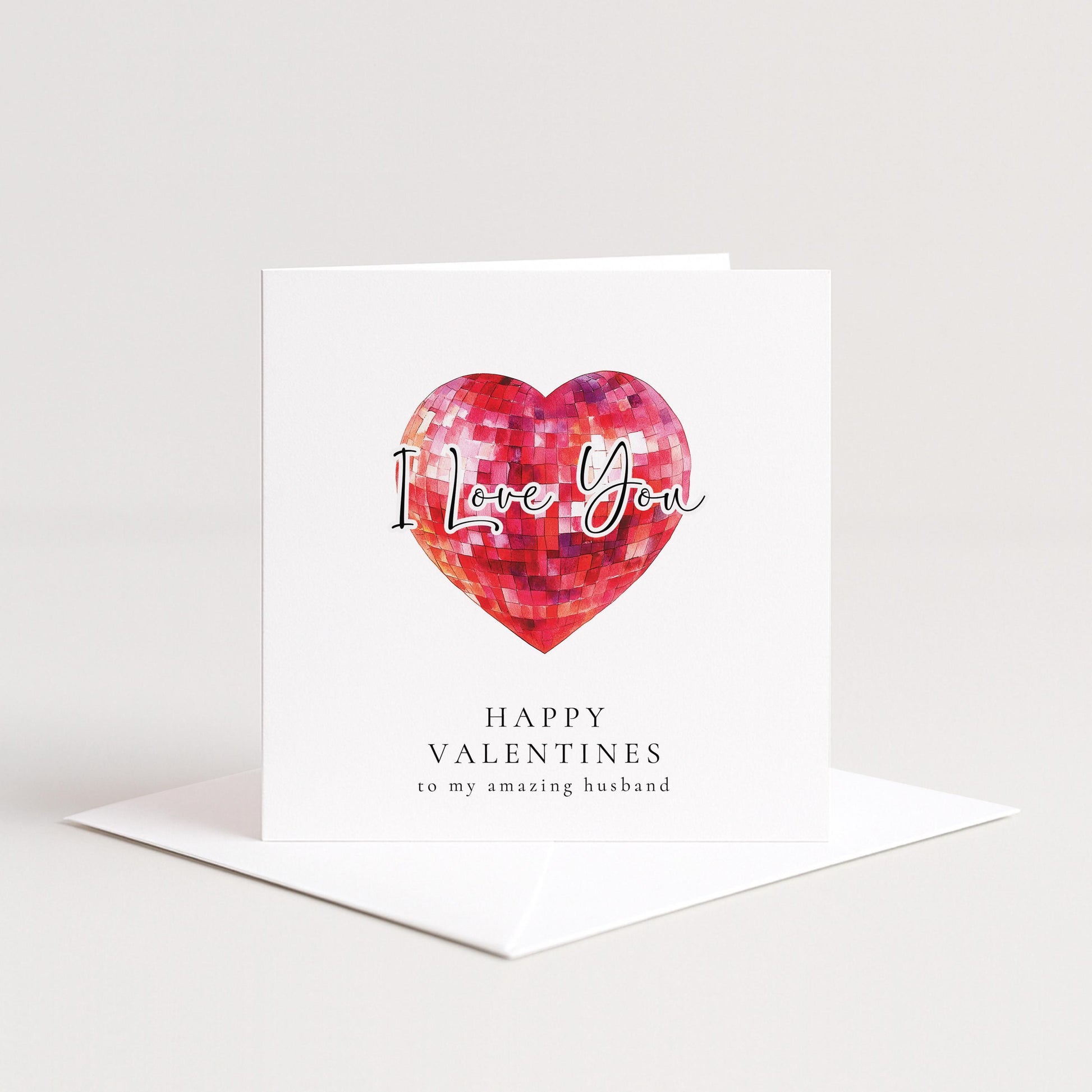Valentines Card Husband – Personalised Romantic Heart Design Matte Finish
