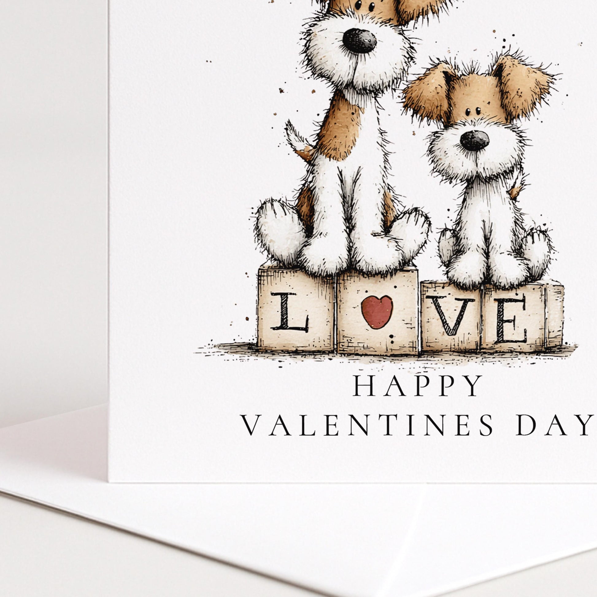 Valentines Day Card Featuring Dog Valentine Card | Sweet Romantic Keepsake