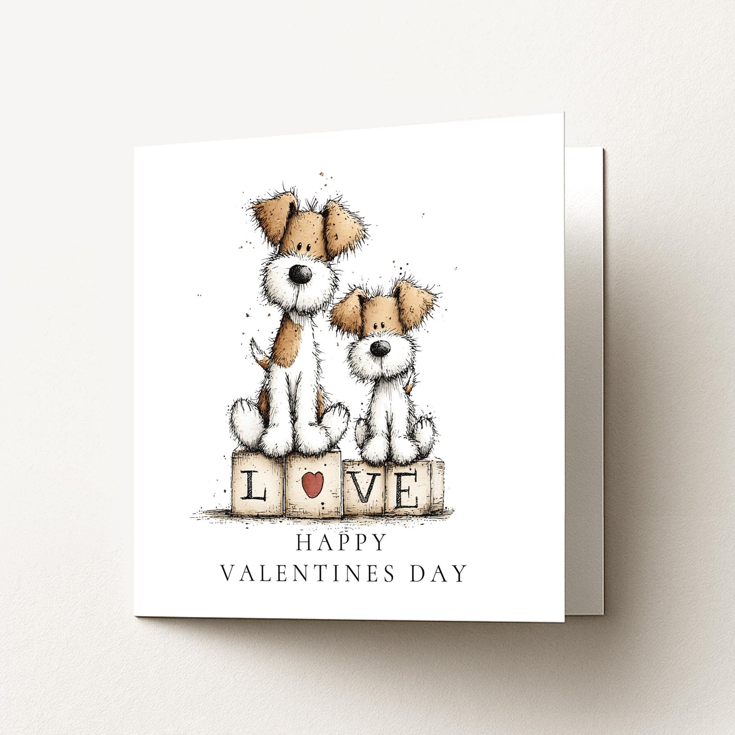 Valentines Day Card Featuring Dog Valentine Card | Sweet Romantic Keepsake