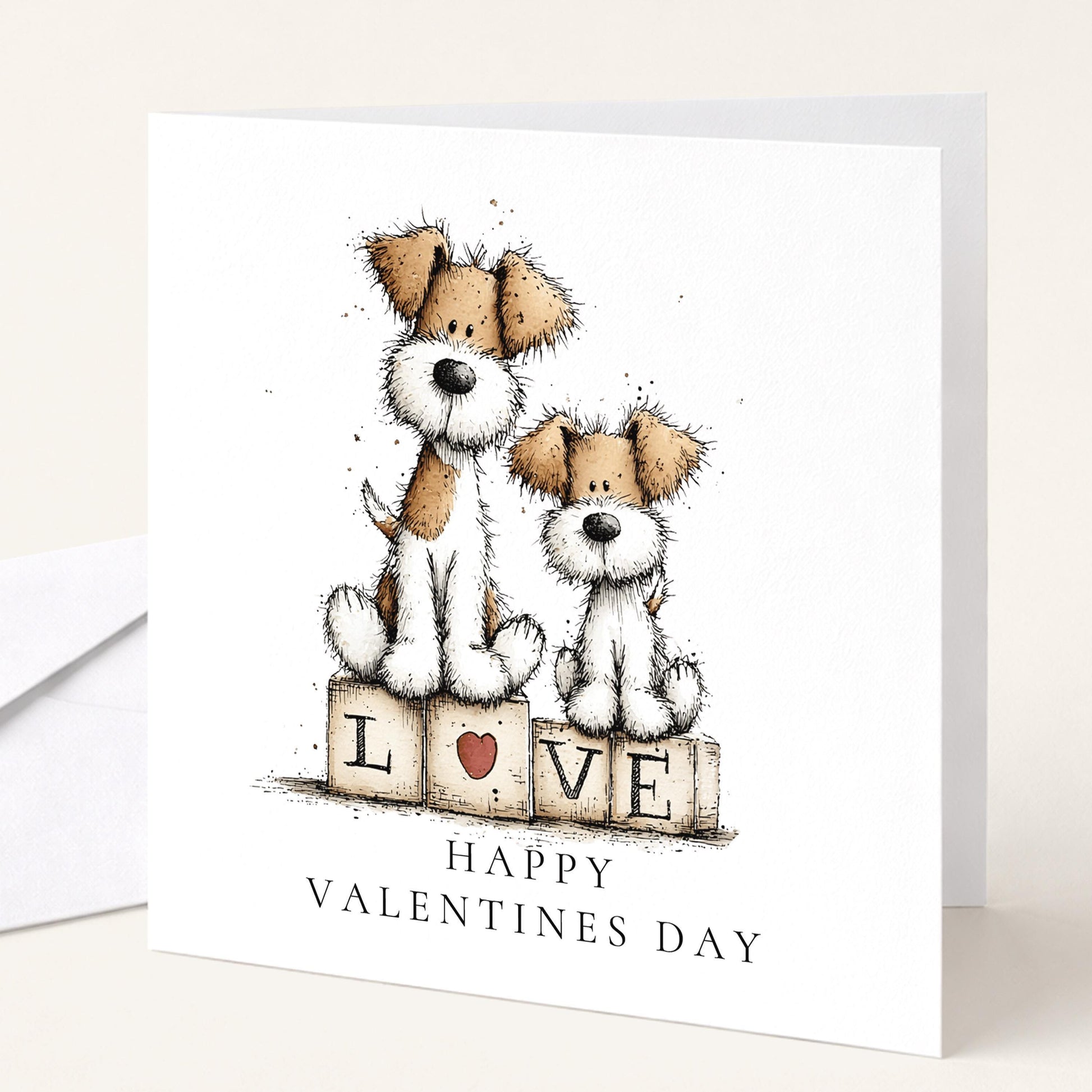 Valentines Day Card Featuring Dog Valentine Card | Sweet Romantic Keepsake