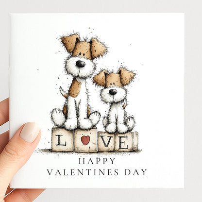 Valentines Day Card Featuring Dog Valentine Card | Sweet Romantic Keepsake