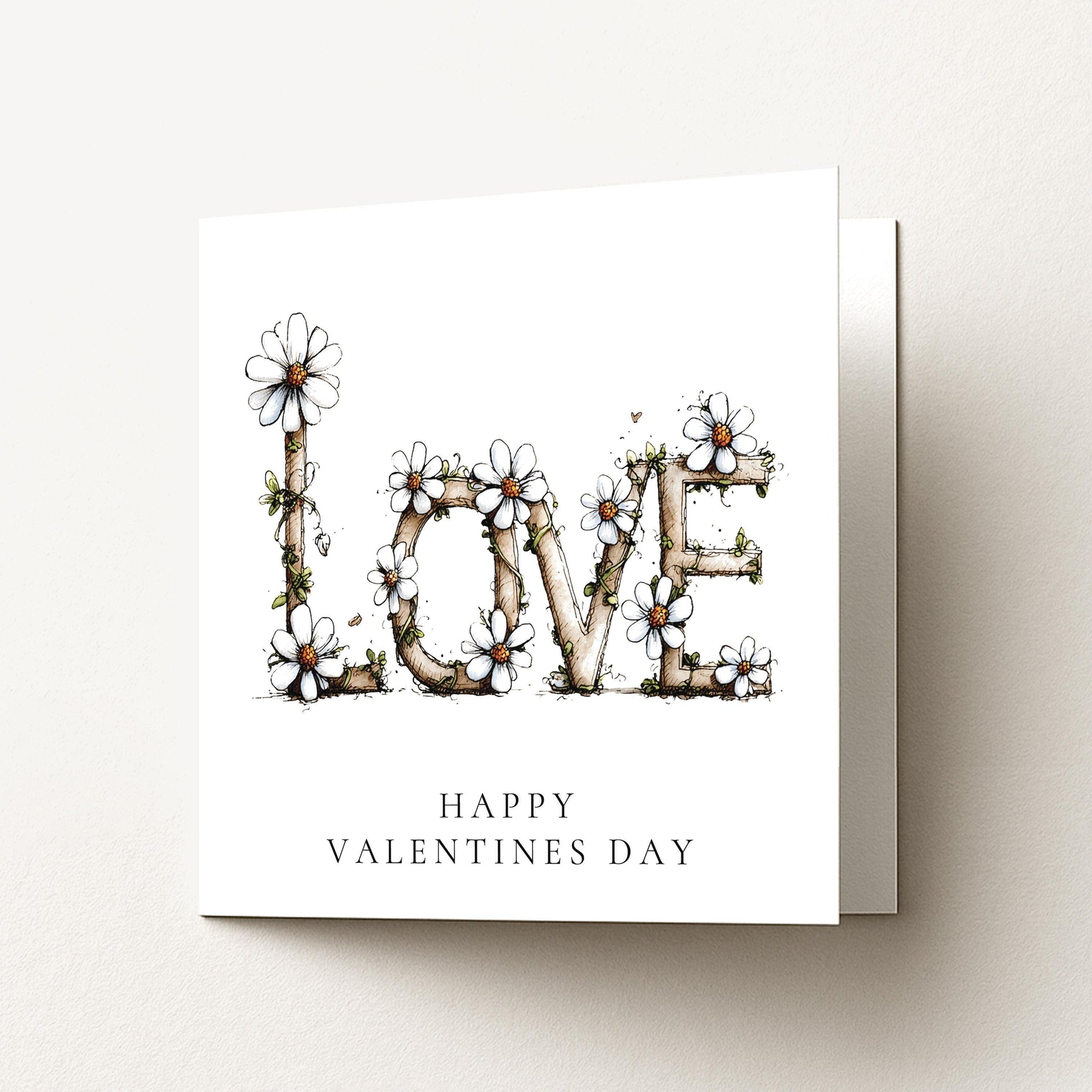 Valentines Day Card - Floral Love Greeting Card With Soft Matte Finish