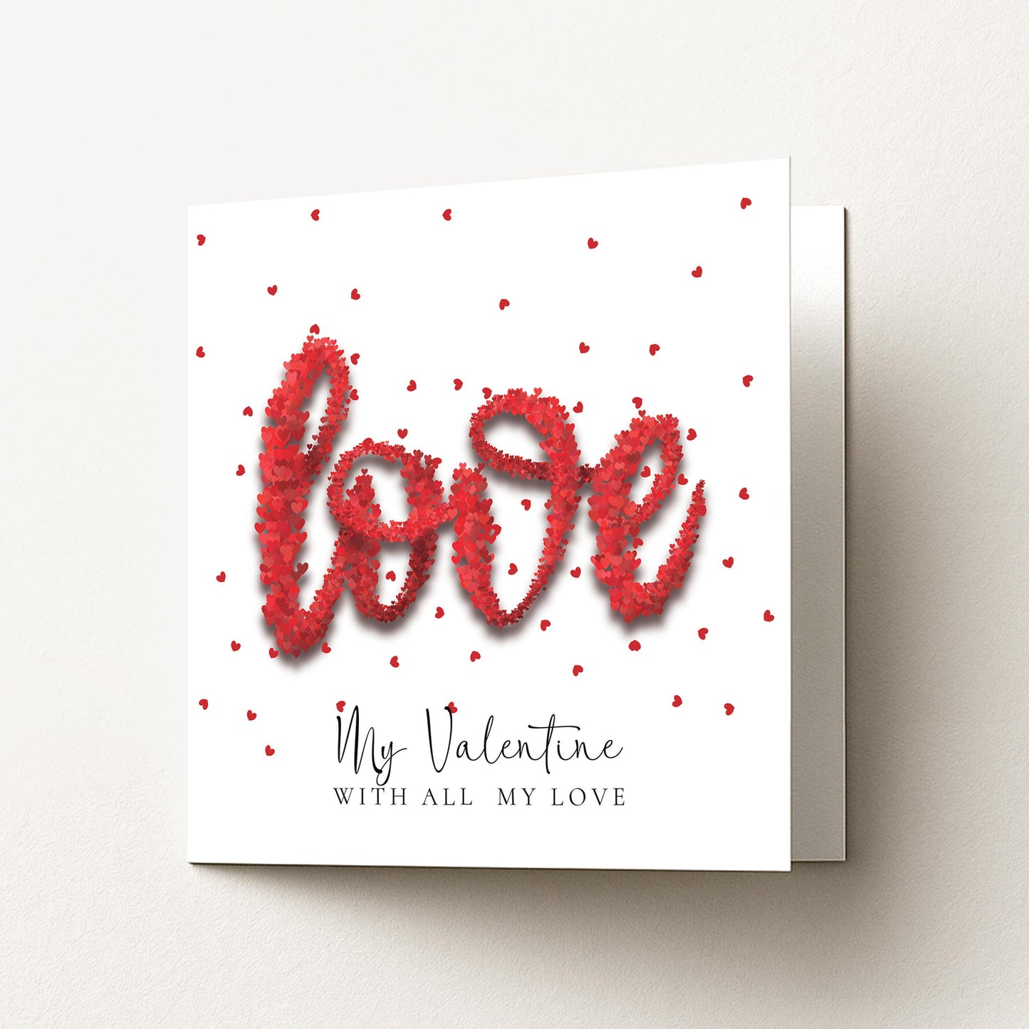 Valentine's Day Card - Romantic Love Heart Design on Premium Matte Card