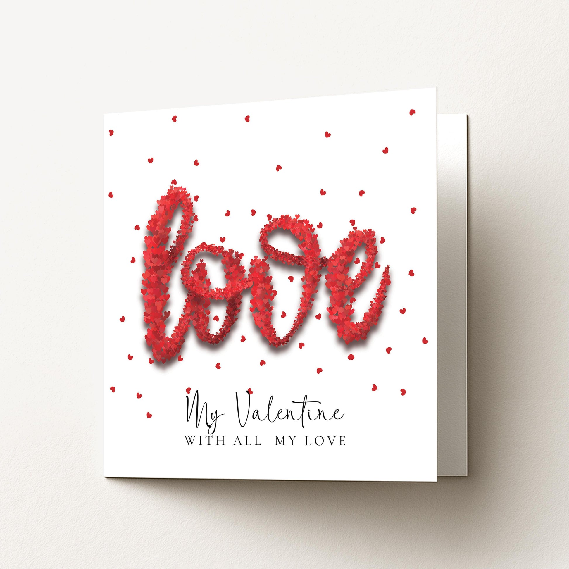 Valentine's Day Card - Romantic Love Heart Design on Premium Matte Card