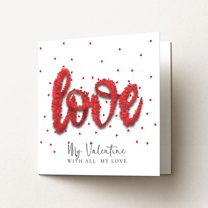 Valentine's Day Card - Romantic Love Heart Design on Premium Matte Card