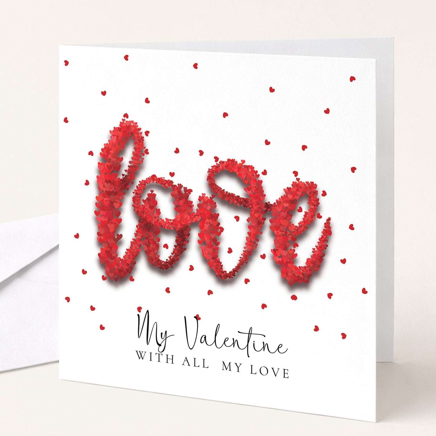 Valentine's Day Card - Romantic Love Heart Design on Premium Matte Card