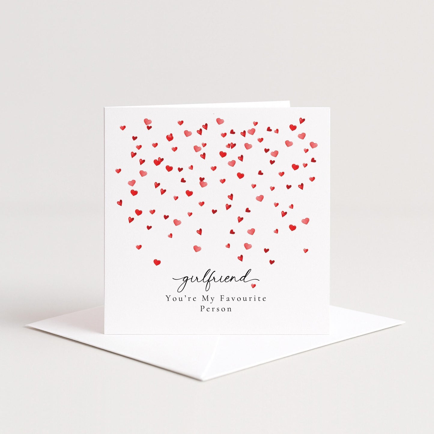 Valentines Girlfriend Card - Minimal Romantic Heart Design On Premium Matte Card