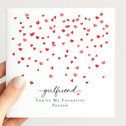 Valentines Girlfriend Card - Minimal Romantic Heart Design On Premium Matte Card