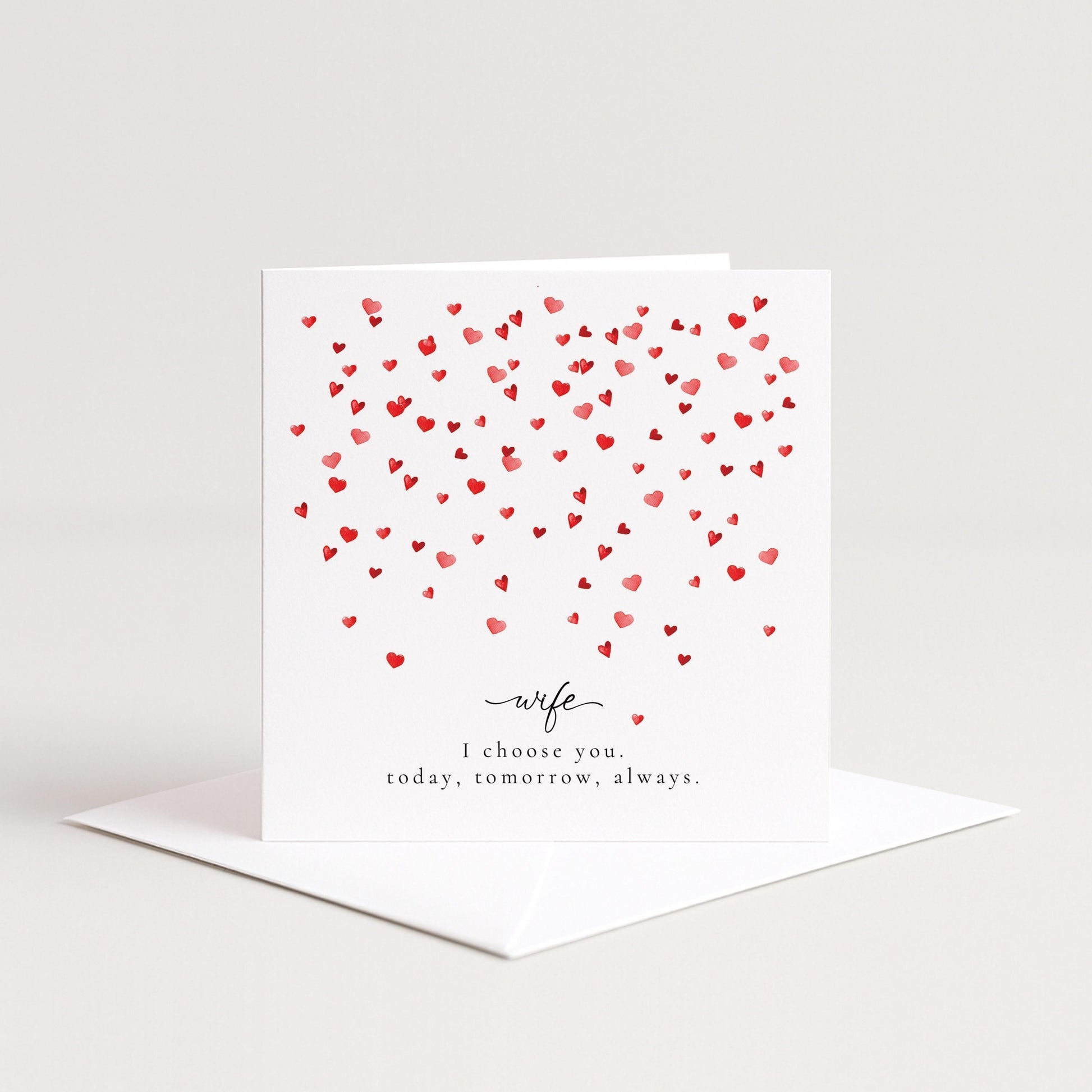 Valentines Wife Card – Personalised Elegant Heart Design With Matte Finish