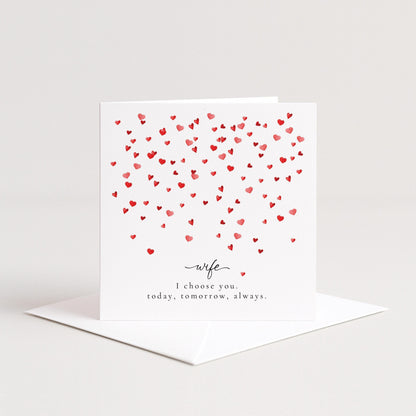 Valentines Wife Card – Personalised Elegant Heart Design With Matte Finish