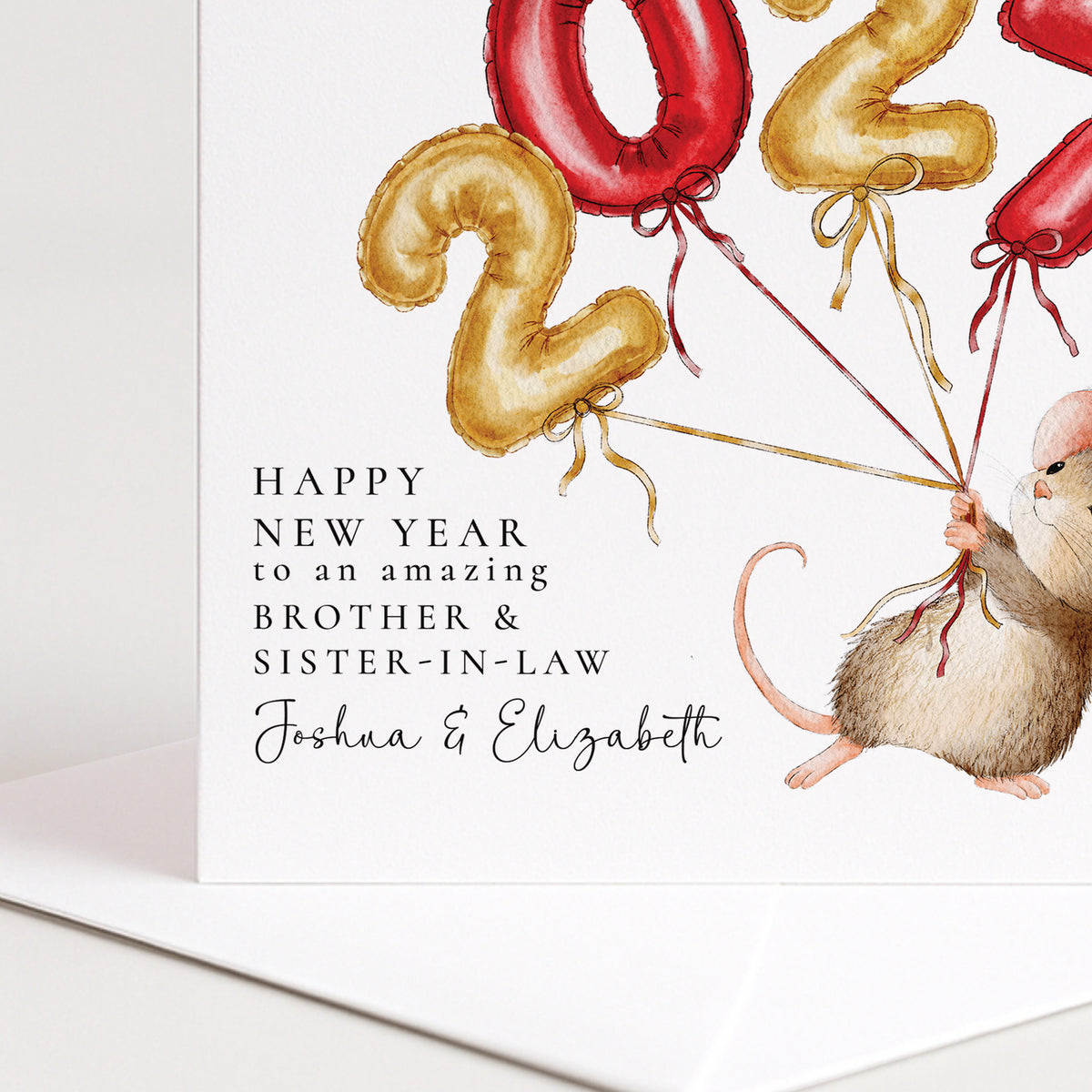 Personalised Happy New Year 2027 Hand Drawn Xmas Card