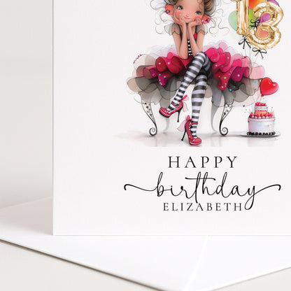 Girls 13th Birthday Card - Whimsi Lilley