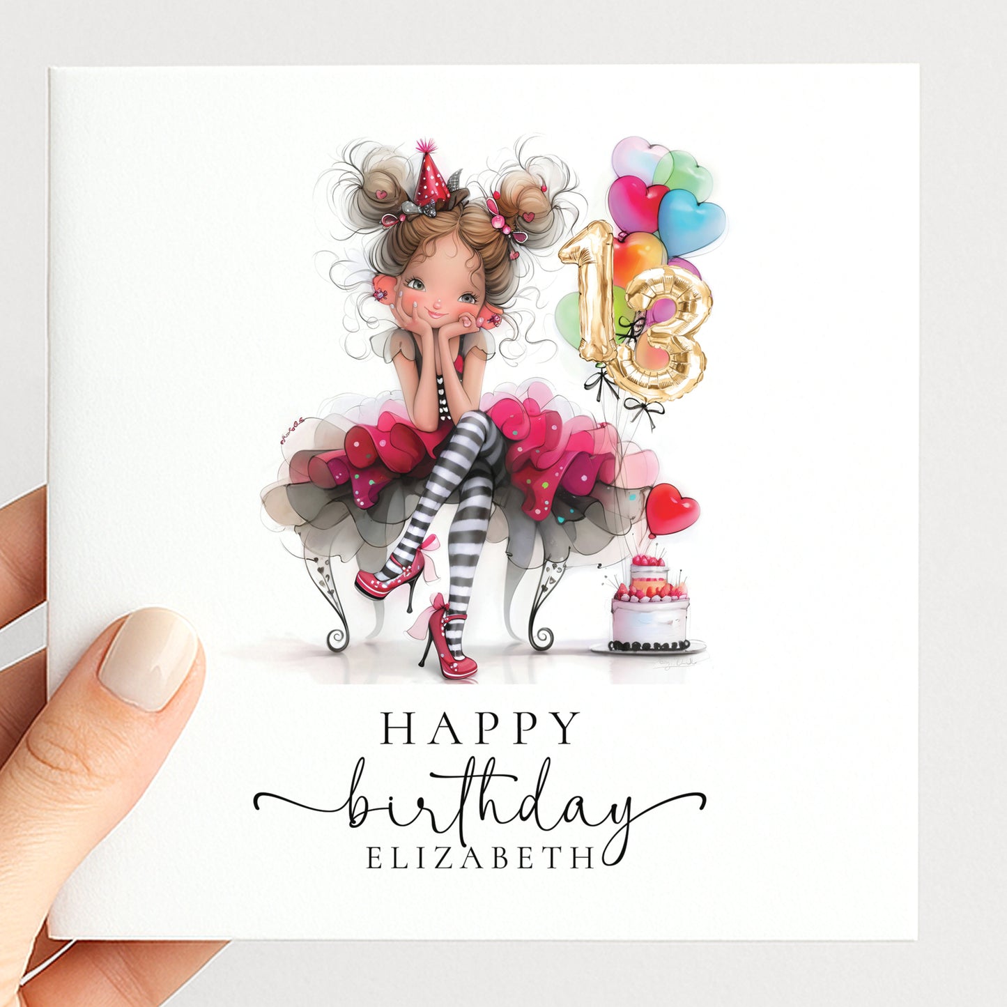 Girls 13th Birthday Card - Whimsi Lilley