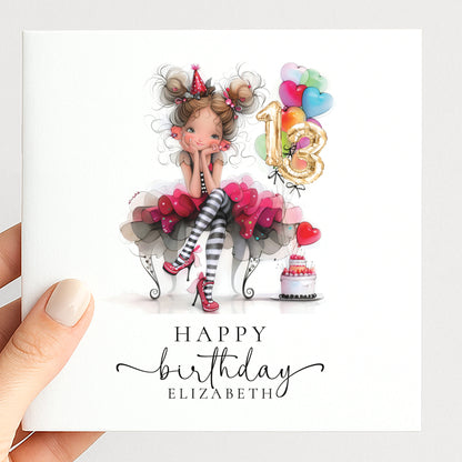 Girls 13th Birthday Card - Whimsi Lilley