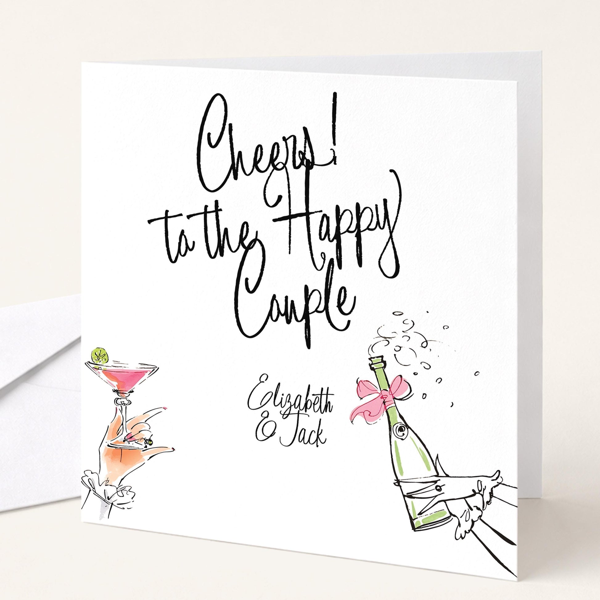 Wedding Card Couple | Personalised Modern Celebration Greeting Card With Matte Finish