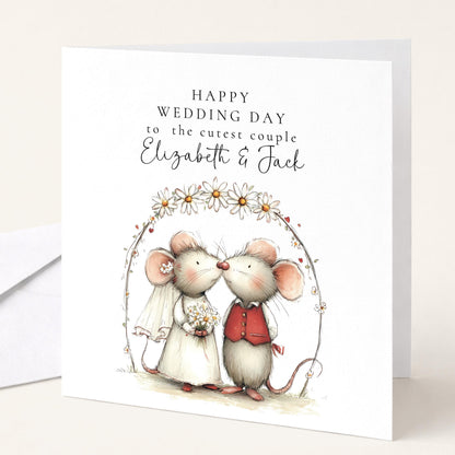 Wedding Card Couple – Personalised Romantic Floral Wedding Day Keepsake