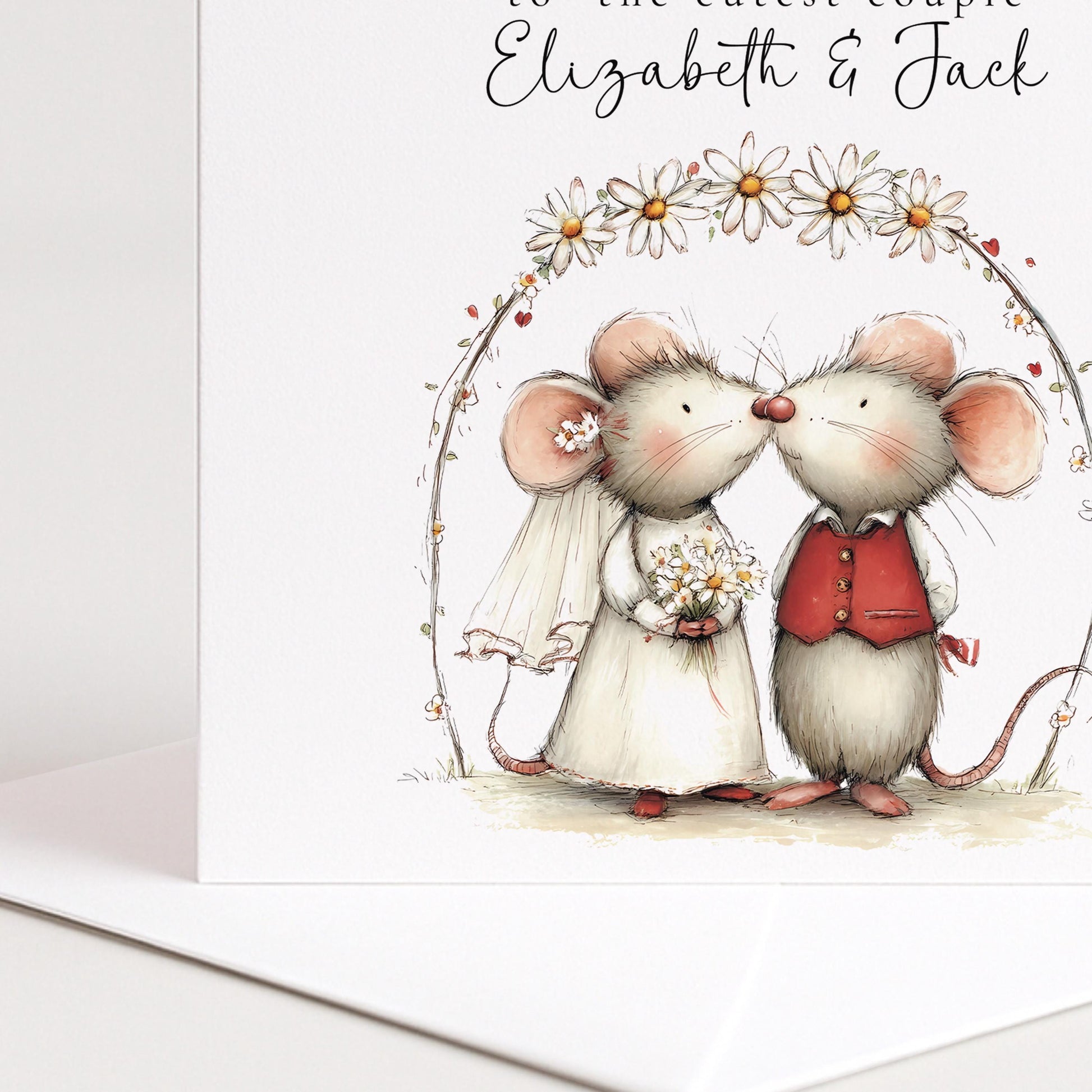 Wedding Card Couple – Personalised Romantic Floral Wedding Day Keepsake