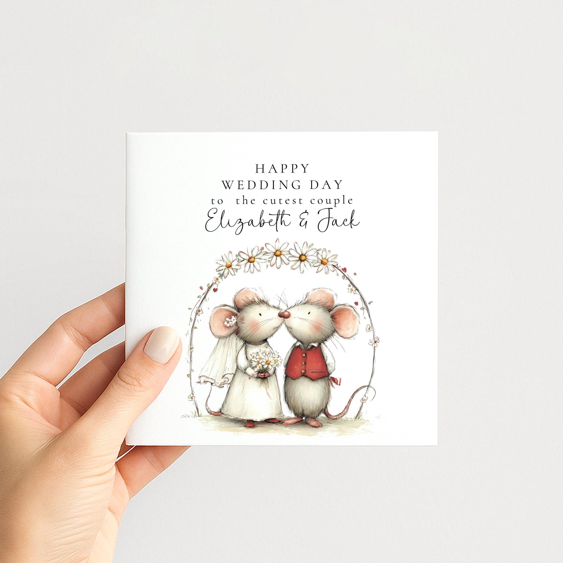 Wedding Card Couple – Personalised Romantic Floral Wedding Day Keepsake