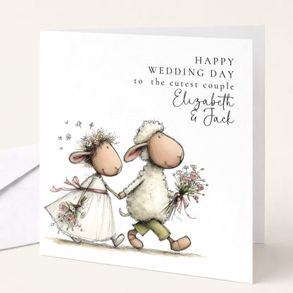 Wedding Card Couple – Personalised Romantic Matte Finish Card with Bride and Groom