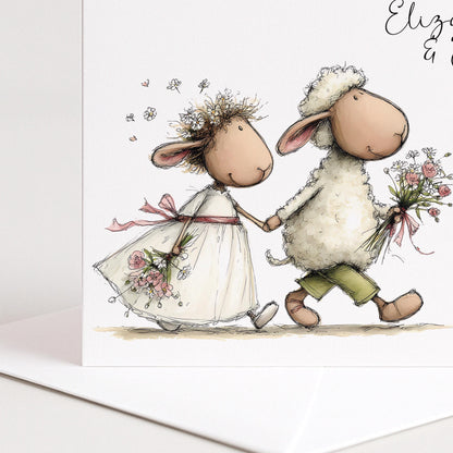 Wedding Card Couple – Personalised Romantic Matte Finish Card with Bride and Groom