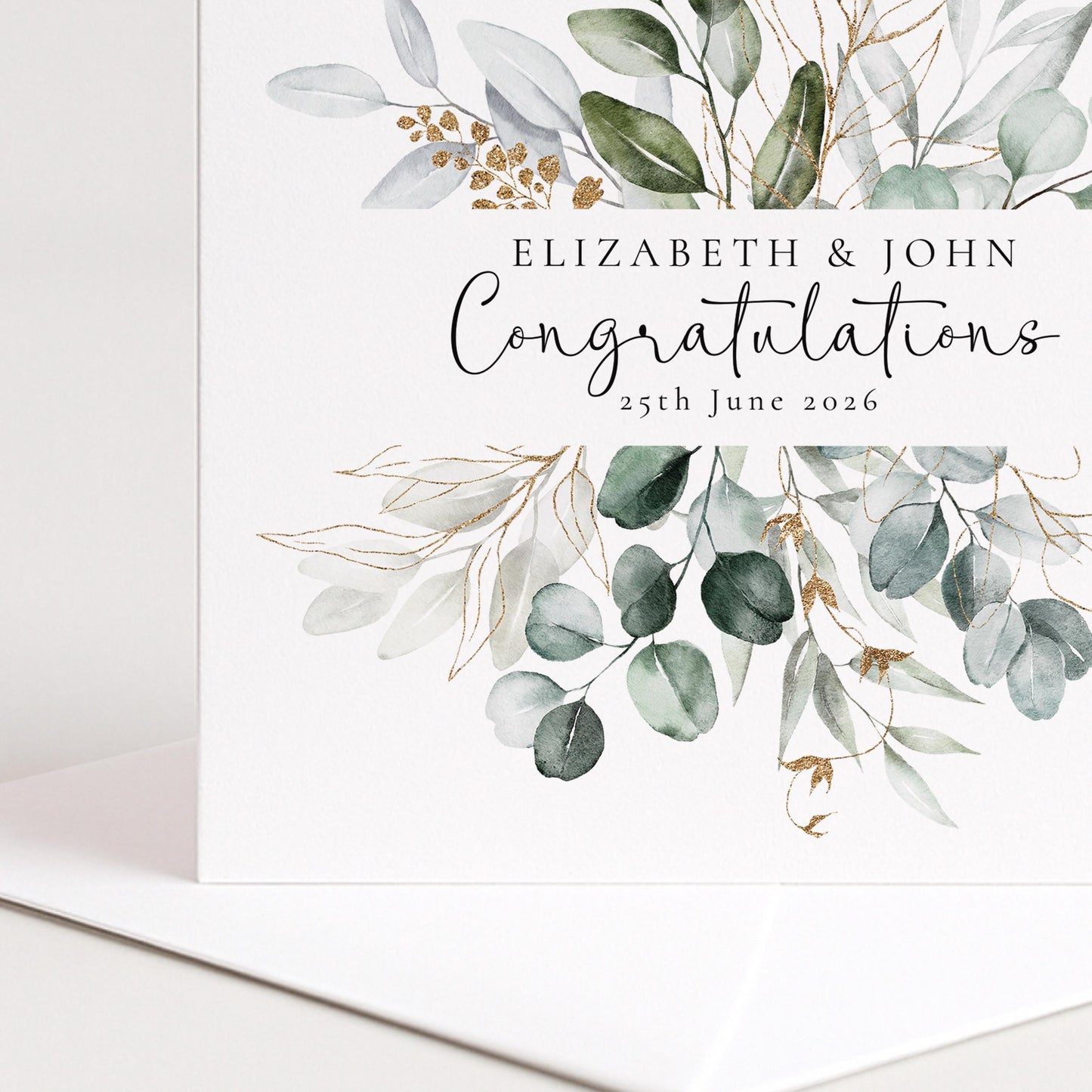 Wedding Card Couple – Personalised Wedding Card With Floral Heart Wreath Design