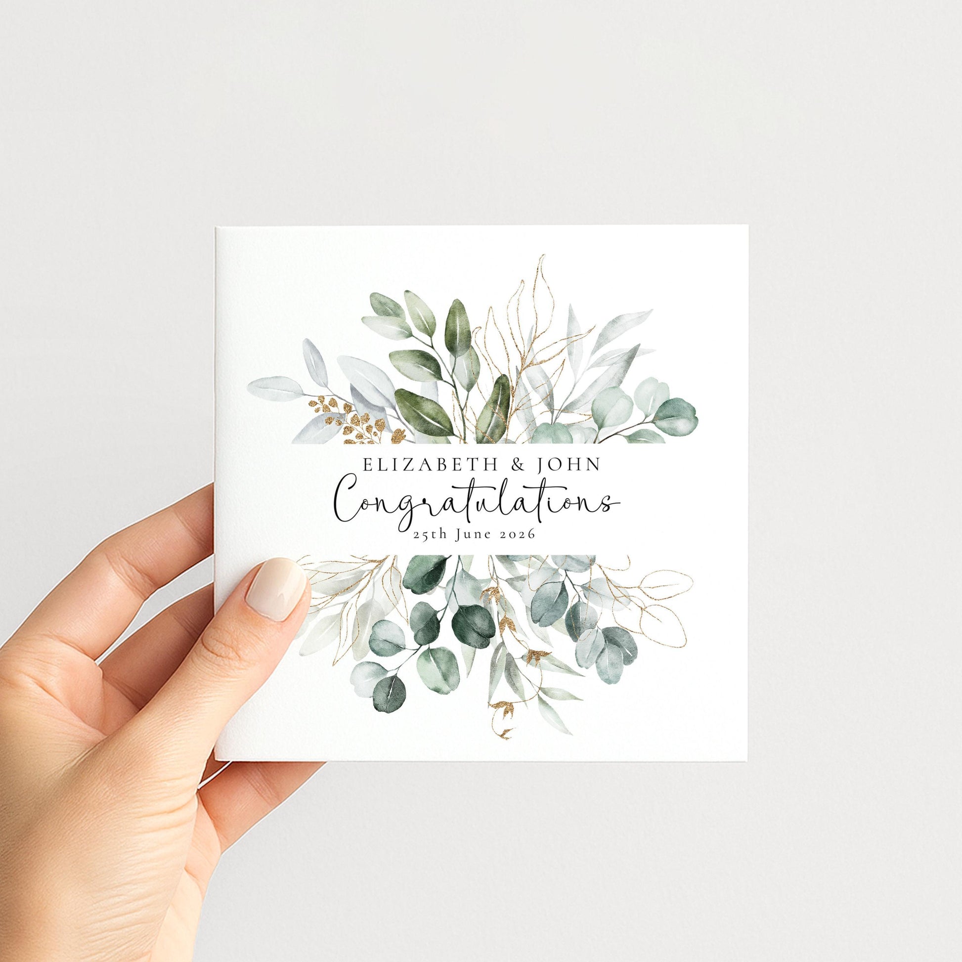 Wedding Card Couple – Personalised Wedding Card With Floral Heart Wreath Design