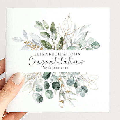 Wedding Card Couple – Personalised Wedding Card With Floral Heart Wreath Design