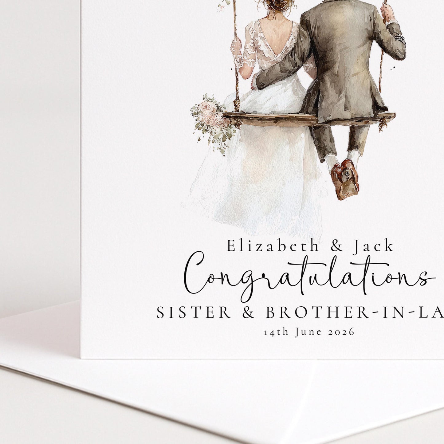 Wedding Congratulations Card – Personalised Sister & Brother in Law Keepsake