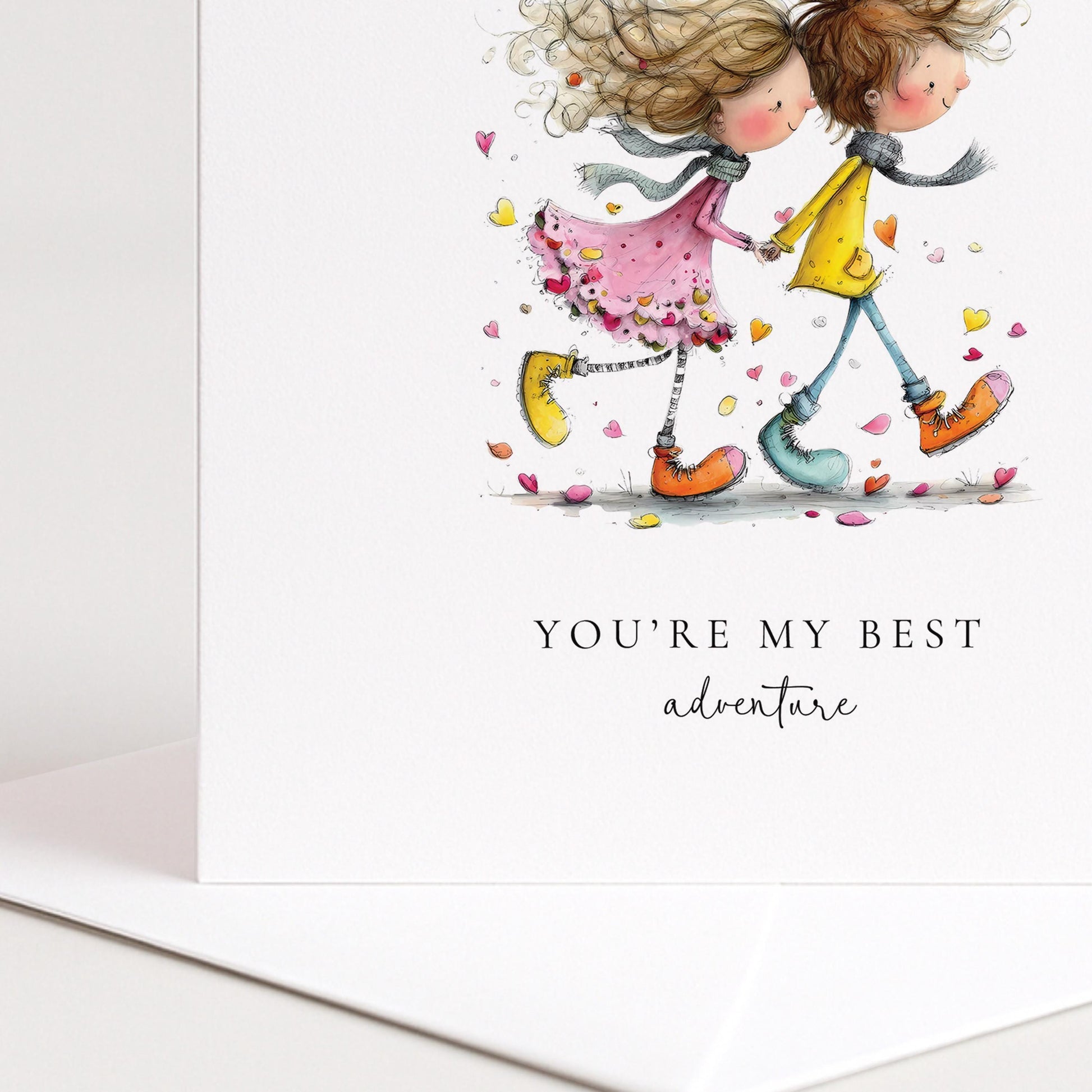 You’re My Best Adventure Card - Personalised Romantic Greeting Card With Matte Finish