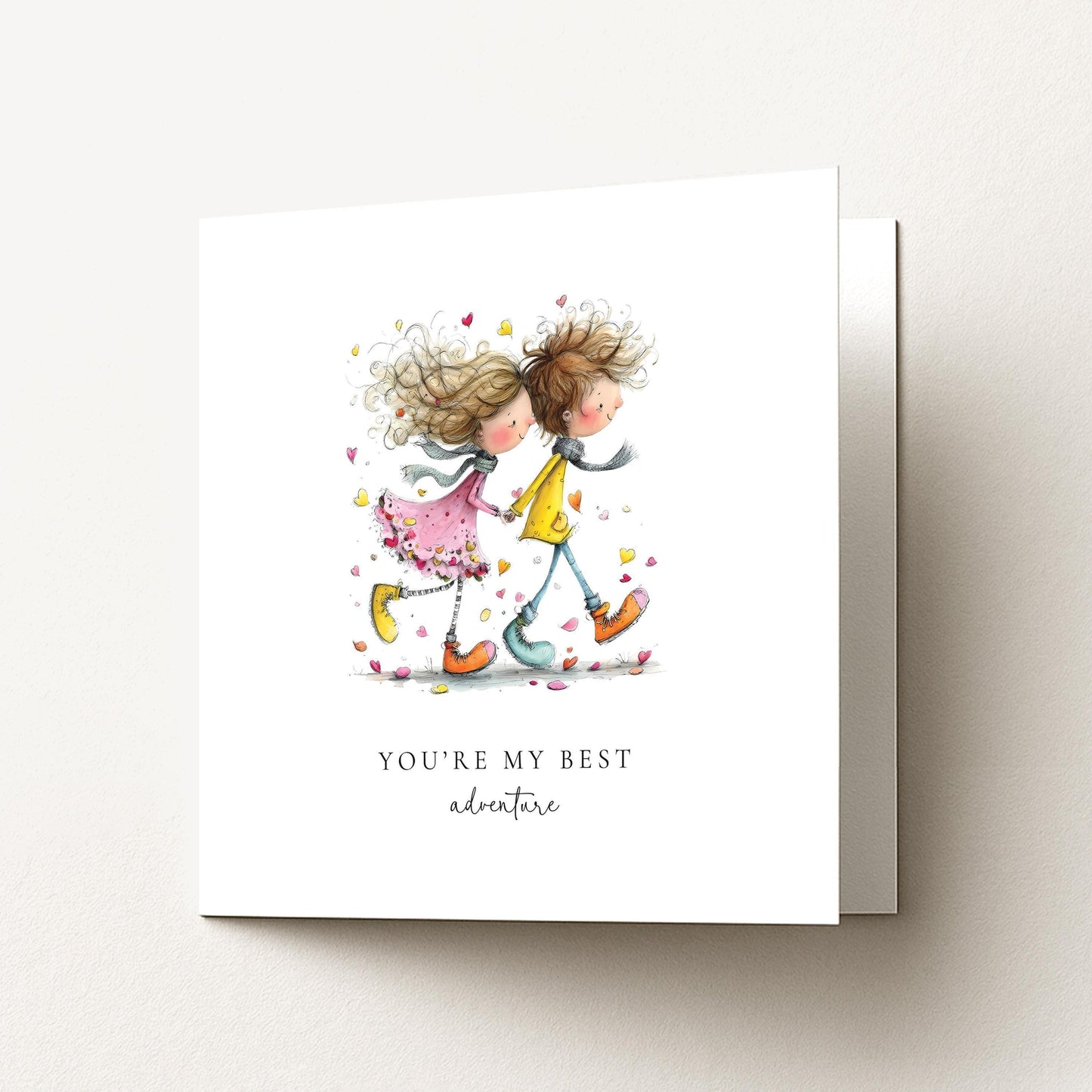You’re My Best Adventure Card - Personalised Romantic Greeting Card With Matte Finish
