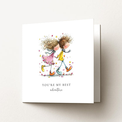 You’re My Best Adventure Card - Personalised Romantic Greeting Card With Matte Finish