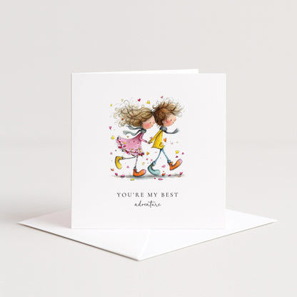 You’re My Best Adventure Card - Personalised Romantic Greeting Card With Matte Finish