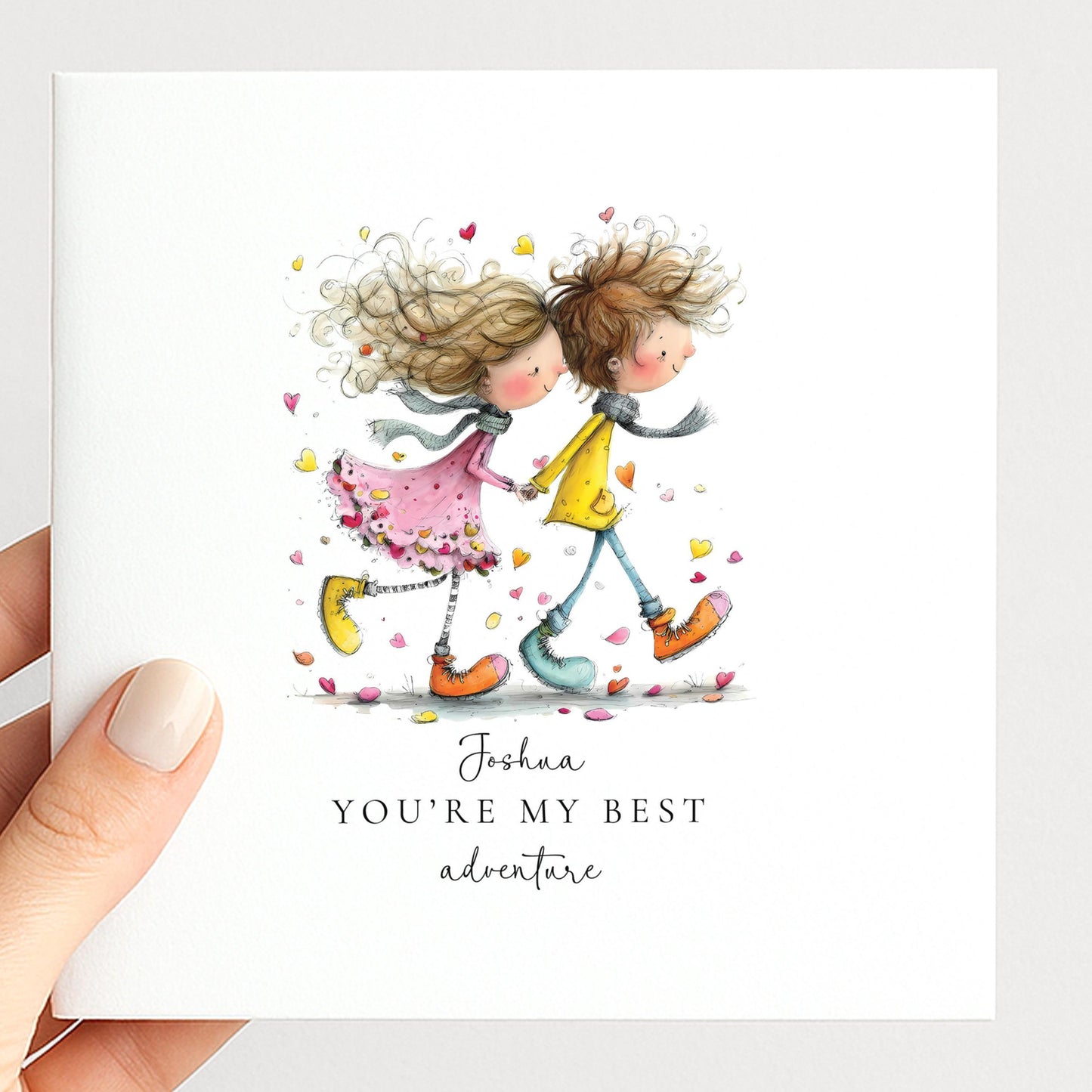You’re My Best Adventure Card - Personalised Romantic Greeting Card With Matte Finish