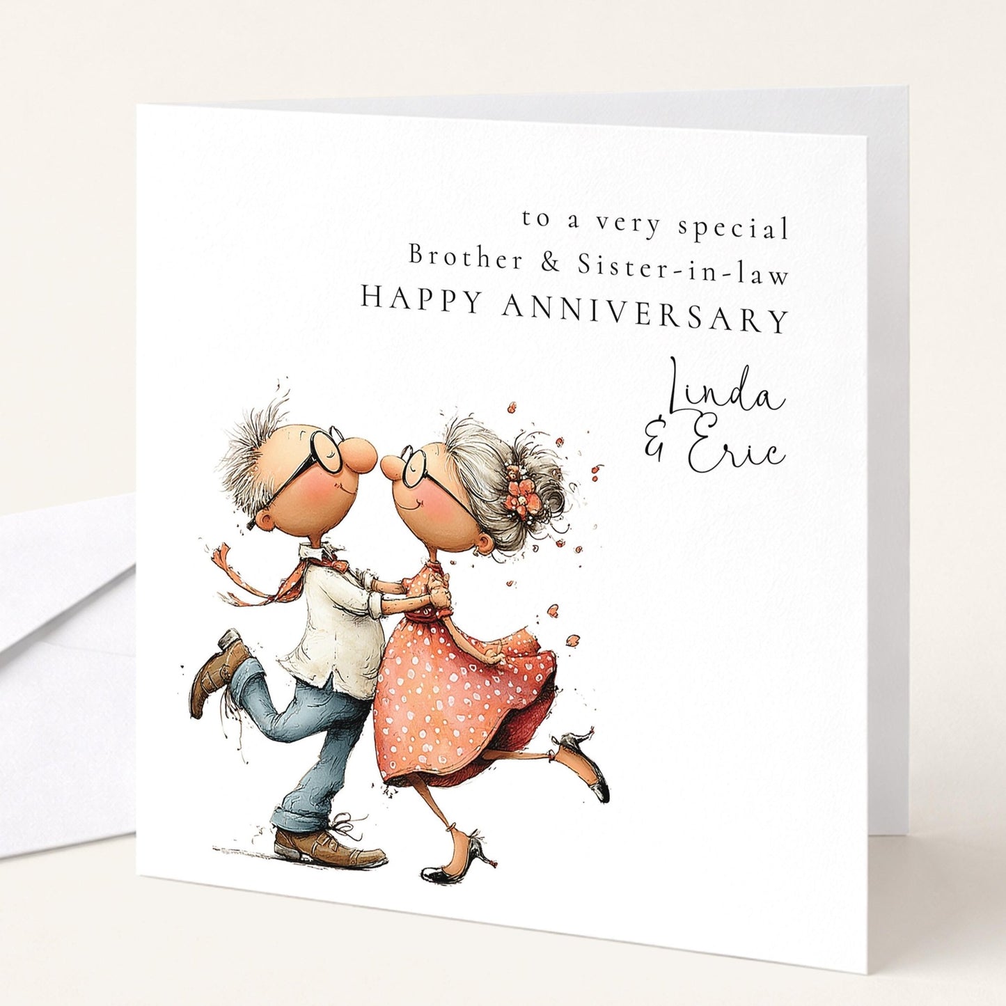 Anniversary Card Brother Sister In Law | Custom Message Card For Relationship Celebration