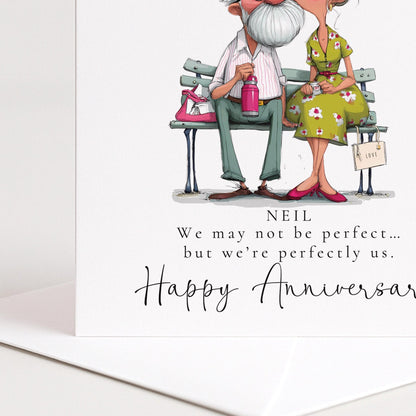 Anniversary Card Husband - Personalised Romantic Greeting Card With Custom Message