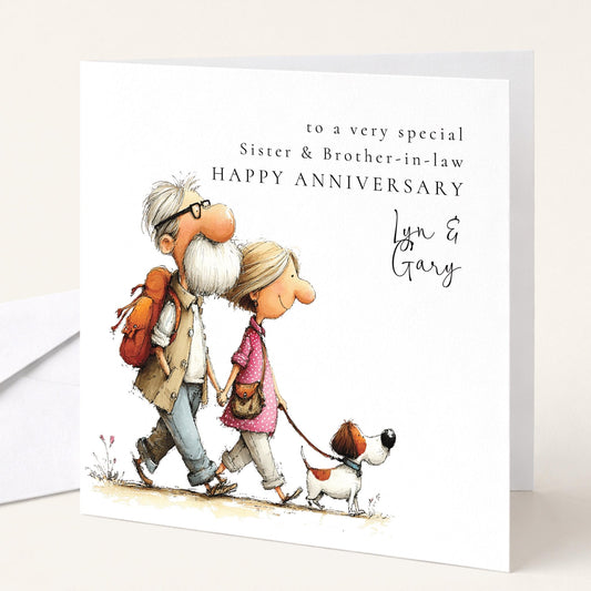Whimsi Lilley anniversary card for sister and brother-in-law, featuring heartfelt design for special celebration.