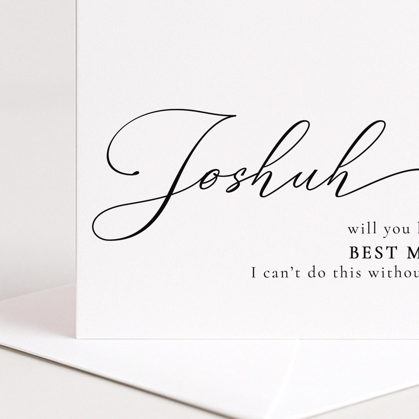 Whimsi Lilley Best Man Proposal Card with "Will You Be..." message, featuring elegant design for wedding proposal.