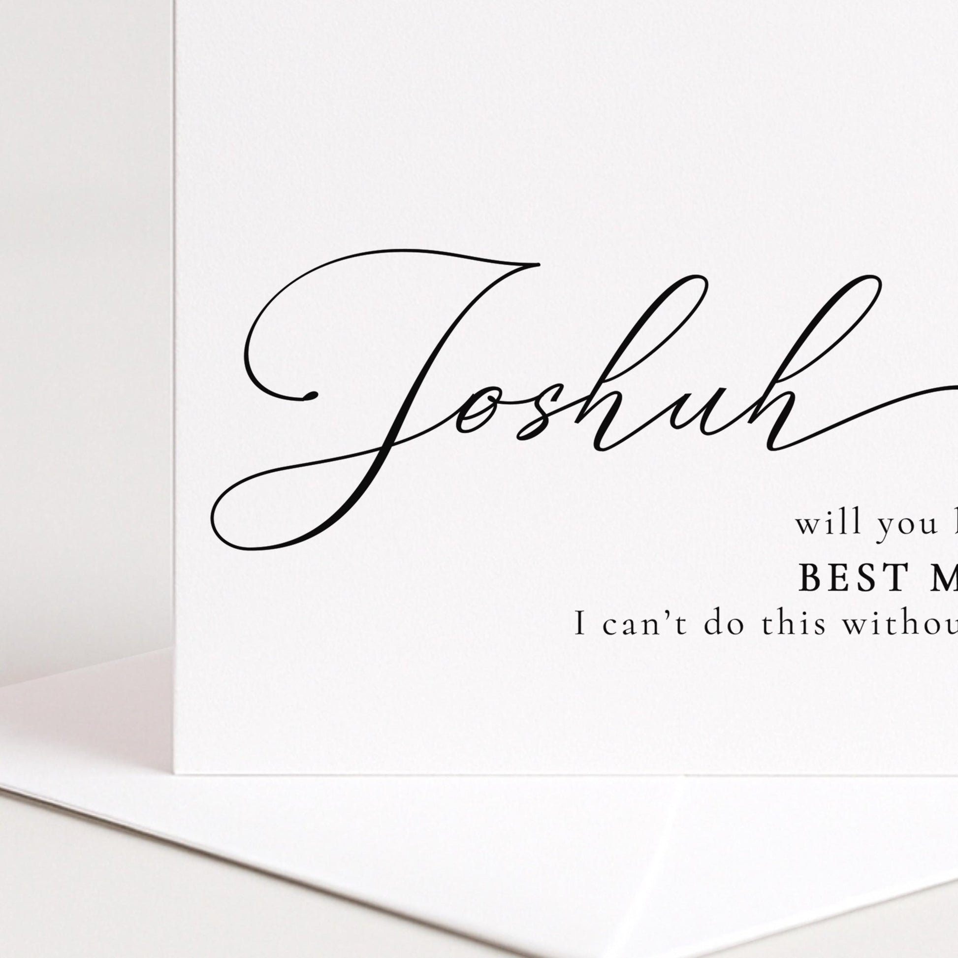 Whimsi Lilley Best Man Proposal Card with "Will You Be..." message, featuring elegant design for wedding proposal.