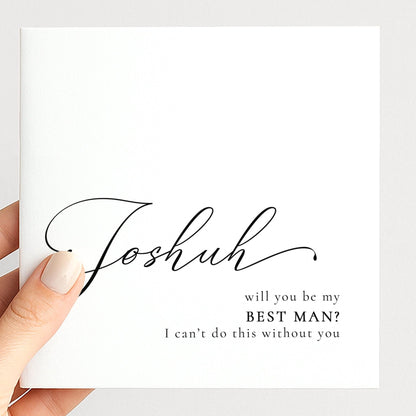 Whimsi Lilley "Will You Be My Best Man" proposal card with elegant design and heartfelt message for wedding proposal.