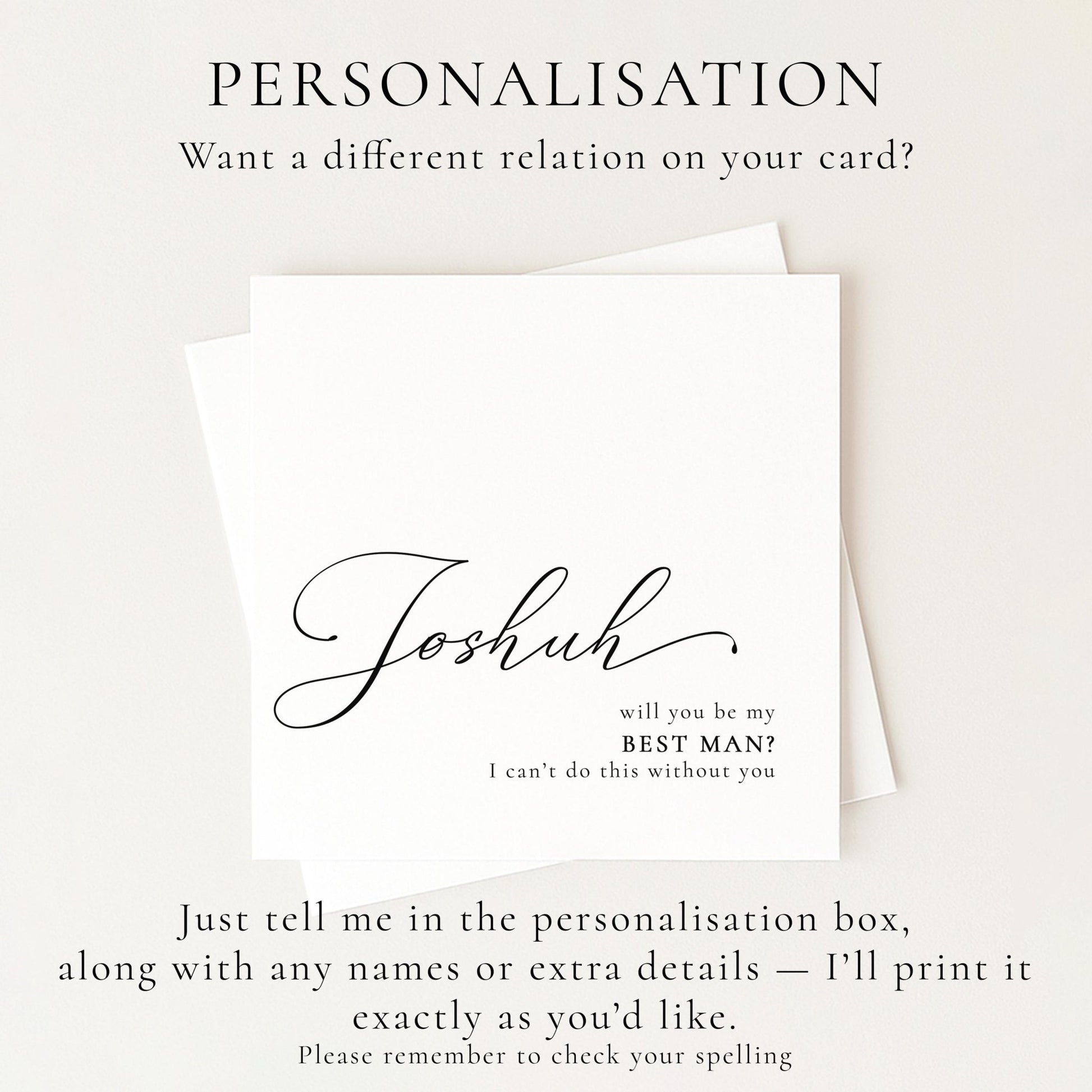 Whimsi Lilley Best Man Proposal Card with "Will You Be..." message, featuring elegant design for wedding proposal.