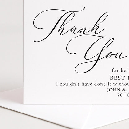 Whimsi Lilley Best Man Thank You Card featuring "Will You Be My Best Man" message with elegant design and heartfelt sentiment.