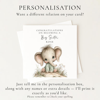 Big Sister Card from Baby - Whimsi Lilley