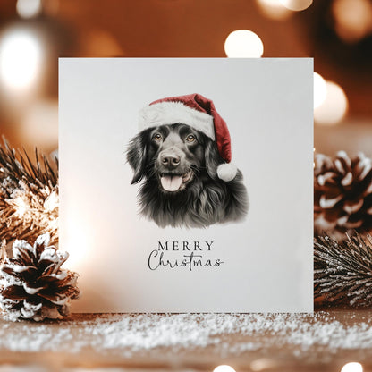 Black Labrador Christmas Card - Personalised Festive Dog Greeting With Santa Hat - Whimsi Lilley