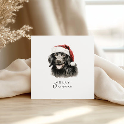Black Labrador Christmas Card - Personalised Festive Dog Greeting With Santa Hat - Whimsi Lilley